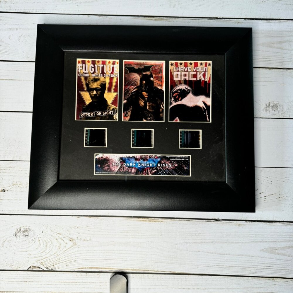 Warner Brothers The Dark Knight Rises Three Film Cells &‎ Posters Framed Picture